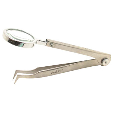 Prokit 돋보기형 핀셋 - 3배줌 렌즈 탑재/ 각도 꺾임형(꺽임)