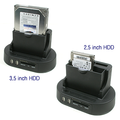 Coms USB 도킹 홀더(SATA 2Port), eSATA지원, 카드리더겸용