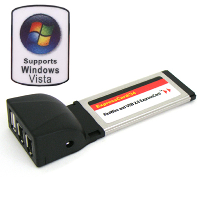 Coms 노트북 ExpressCard USB2.0/1394 카드 - USB 1포트/ 1394 2포트 [XWT-EXP04]