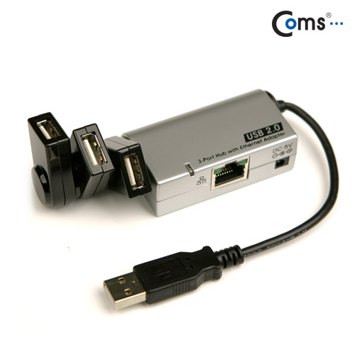 Coms USB 허브 2.0, (3P + RJ45)