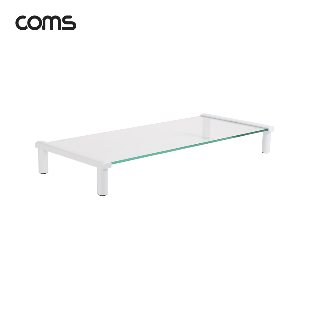 Coms 모니터 받침대(화이트)-키보드숨김, 스탠드