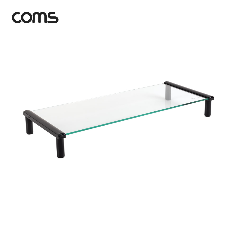 Coms 모니터 받침대(블랙)-키보드숨김, 스탠드