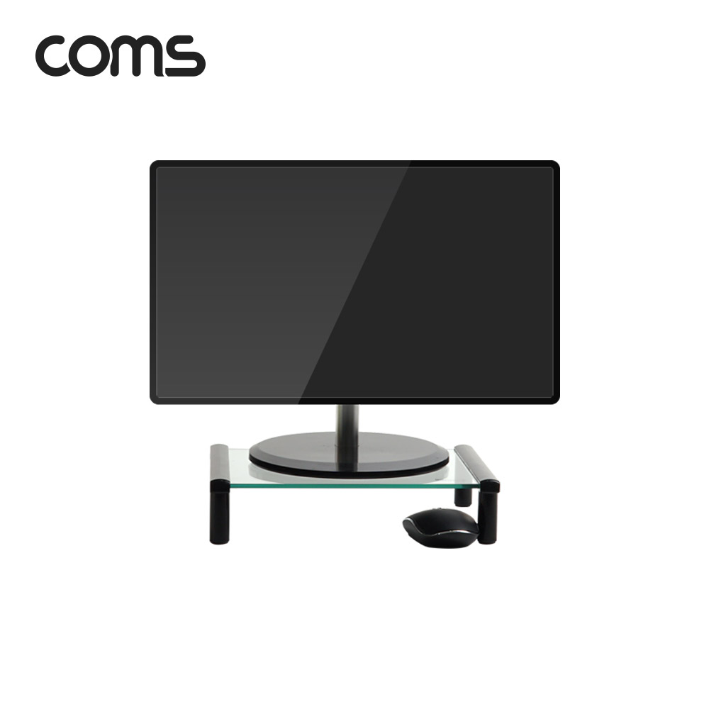 Coms 마우스 숨김 모니터 받침대(블랙), 스탠드