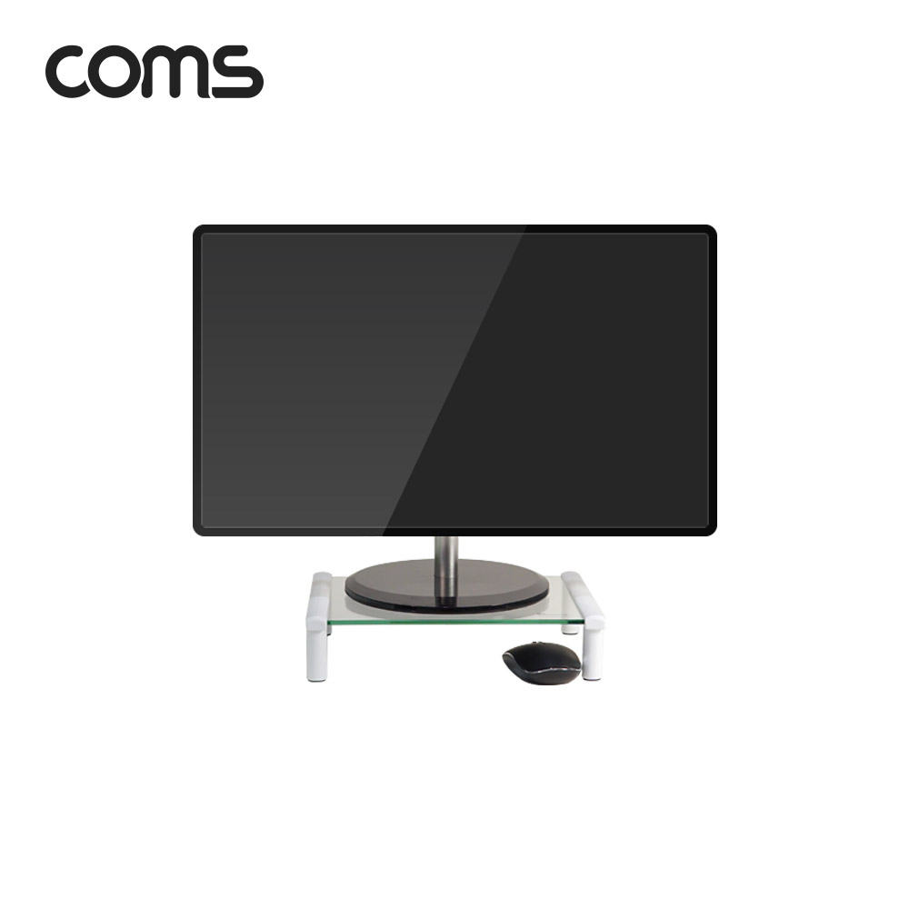 Coms 마우스 숨김 모니터 받침대(화이트), 스탠드
