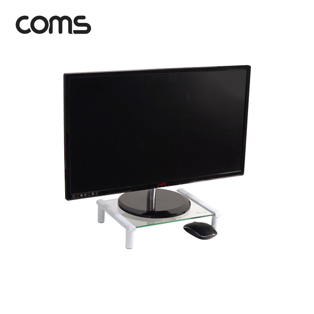 Coms 마우스 숨김 모니터 받침대(화이트), 스탠드