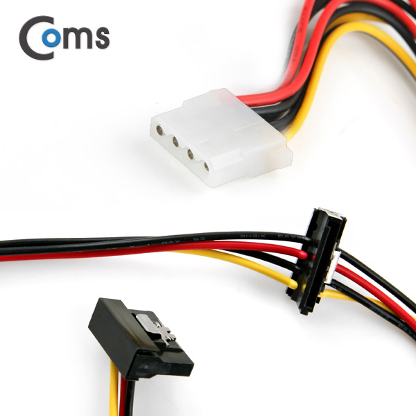 Coms SATA 전원 케이블 - IDE -> SATA 2구 변환용 50Cm/ Latch 타입/ ㄱ자형 [VW040]
