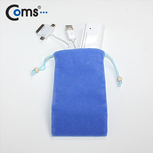 Coms 스마트폰 비상 충전기(3 in 1/멀티), 자동감김(파랑색)