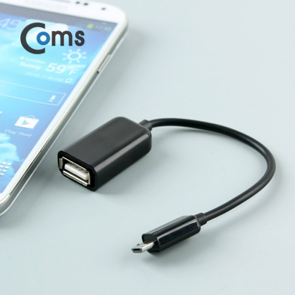 Coms 스마트폰 DATA OTG 케이블 - 블랙