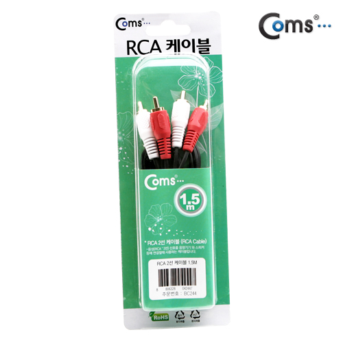 Coms RCA 2선 케이블(M/M) 1.5M (음성) -고급포장