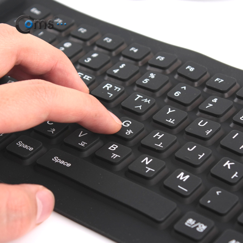 Coms USB 롤 키보드 - 휴대가 간편/ 청소가 편리 [B-8224]/블랙