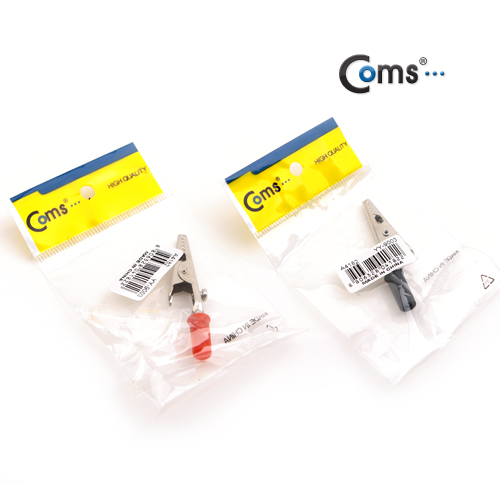 Coms 악어 클립(적색/흑색) 50mm, 나사고정형 / 적색,흑색 낱개판매용!