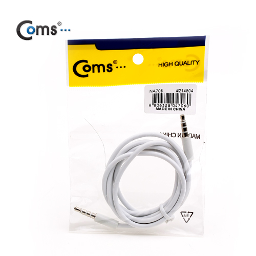 Coms IOS폰 스테레오 케이블(4극/일반) 1M, 4극 M/M