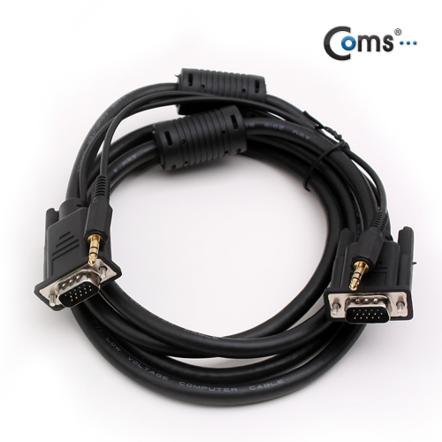 Coms 모니터 오디오 통합케이블(RGB+Stereo) 3M