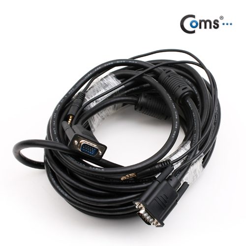 Coms 모니터 오디오 통합케이블(RGB+Stereo) 10M