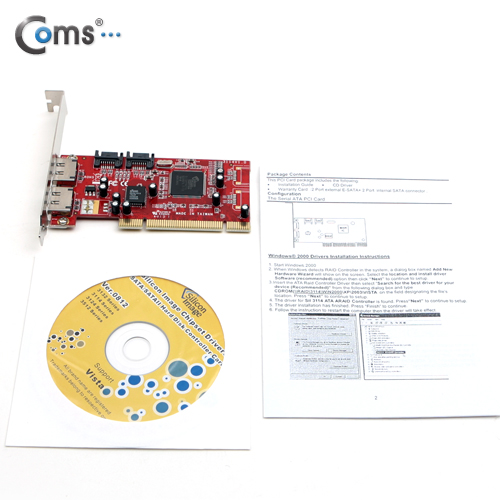 Coms SATA PCI 카드, eSATA(2P)+SATA(2P)