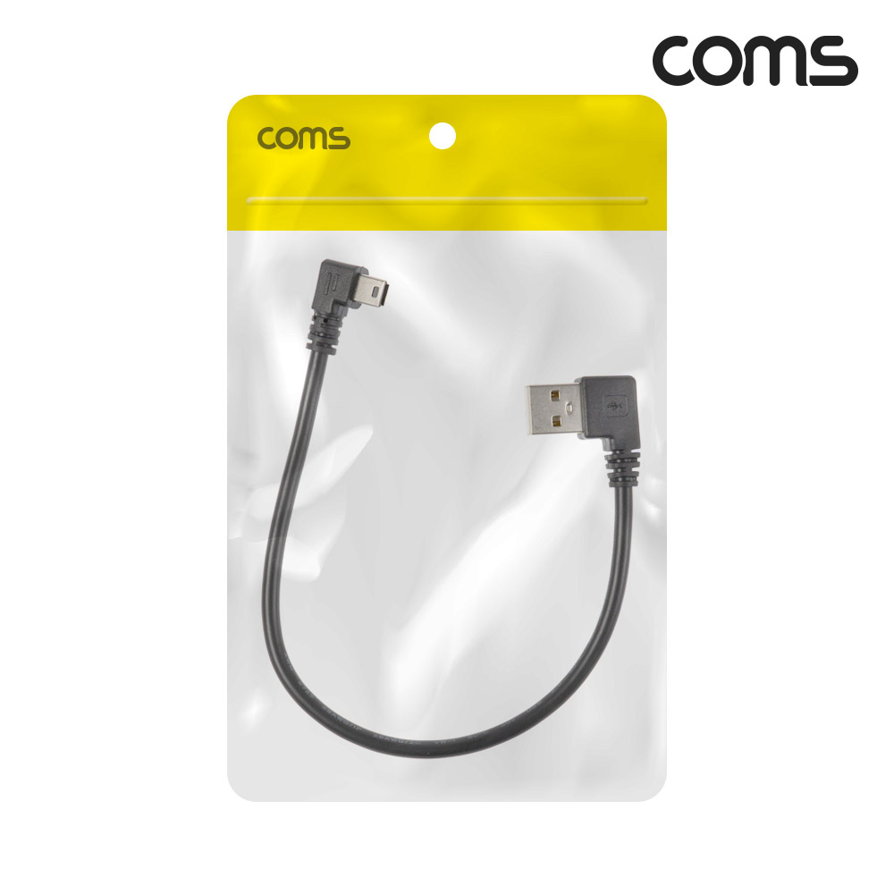 Coms USB 2.0 케이블(Short/Mini 5P M/USB 2.0 AM), 30cm/꺾임(꺽임)