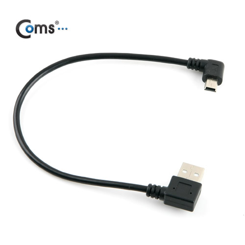 Coms USB 2.0 케이블(Short/Mini 5P M/USB 2.0 AM), 30cm/꺾임