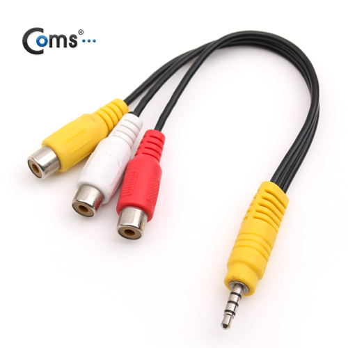 Coms 스테레오/RCA(3선) 케이블, 20cm, 영상/음성 출력