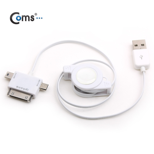 Coms USB 스마트폰 충전케이블(멀티/릴) 3in 1