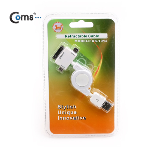 Coms USB 스마트폰 충전케이블(멀티/릴) 3in 1