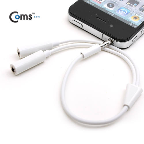 Coms iOS폰 스테레오 젠더 Y형 25cm (ST 4극 2분배)