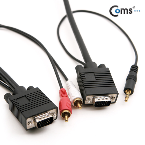 Coms 모니터 RGB 오디오 통합 케이블(RGB+ST/2RCA) 15M