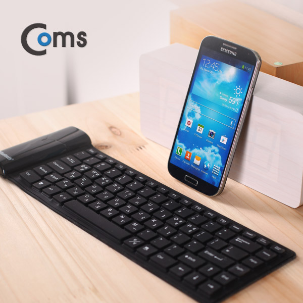 Coms 롤 키보드 실리콘 블루투스, 블랙