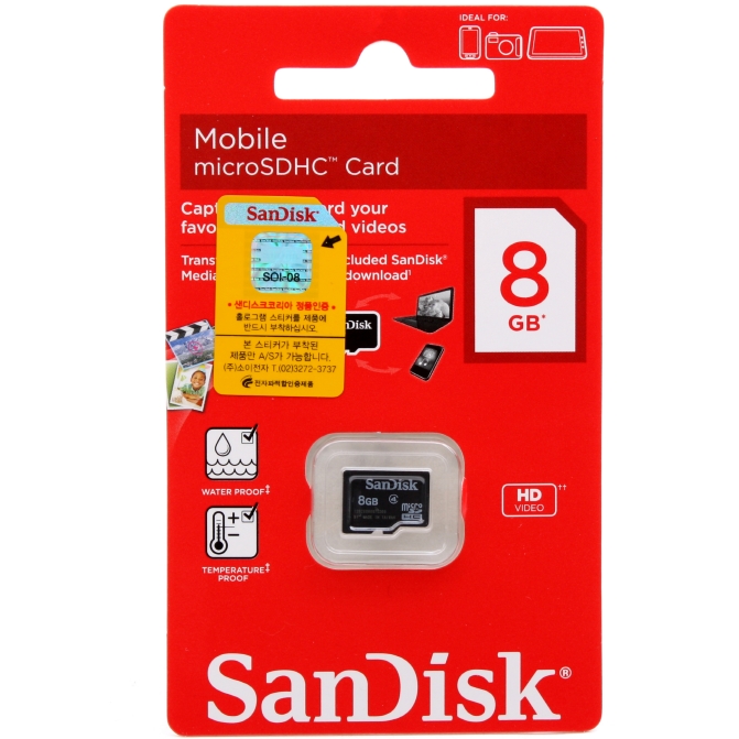 메모리 카드 (SanDisk) Micro SDHC 8G