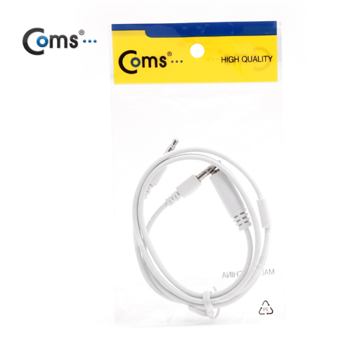 Coms iOS 스마트폰 4극 연장 Y 케이블(이어폰/마이크) 60cm, 4극 ->3극