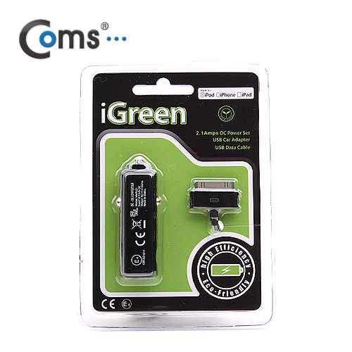 Coms IOS 차량용 충전 세트(5V/2100mAh)