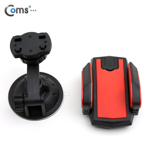 Coms 스마트폰 차량용 거치대(2중 각도조절기능), 간편유리흡착용