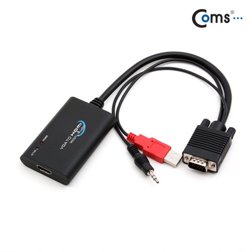 Coms HDMI 컨버터(VGA to HDMI), 오디오/USB 전원 지원
