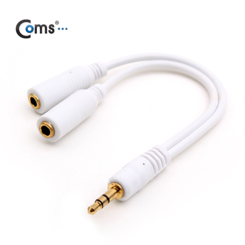 Coms 스테레오 케이블 (Y형), 10cm/이어폰 슬림형/Stereo