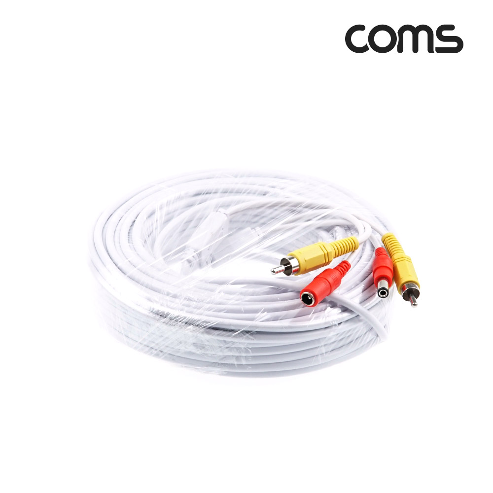 Coms CCTV 케이블(1RCA) 30M/ 화이트, 블랙 색상 랜덤발송