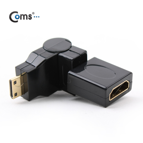 Coms HDMI 젠더(Mini HDMI M/HDMI F), 회전형-상하좌우90도