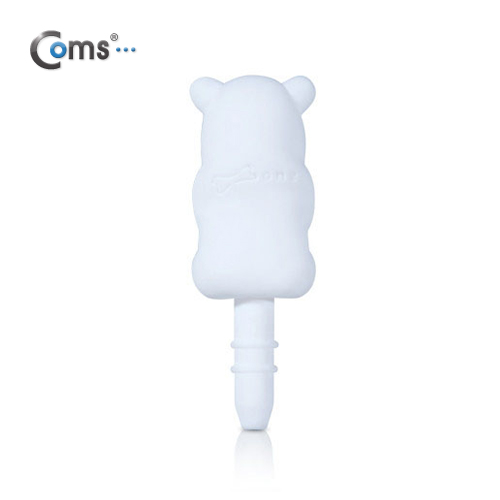 Coms 스마트폰 이어캡, 곰 캐릭터 (화이트)