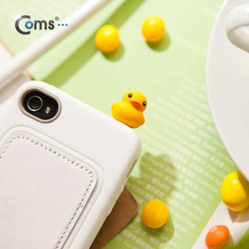 Coms 스마트폰 이어캡, 오리 캐릭터 (노랑색)