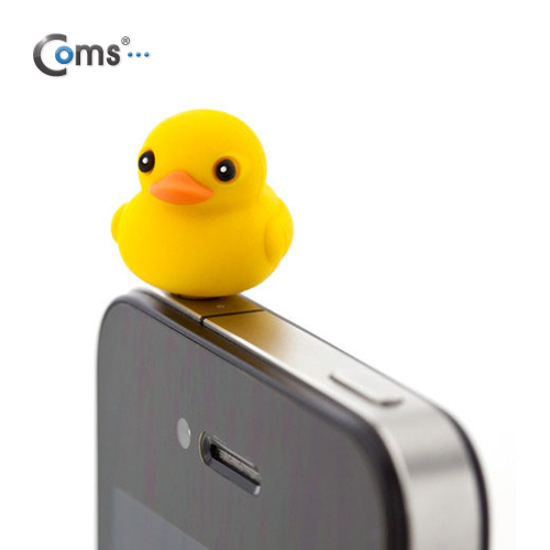 Coms 스마트폰 이어캡, 오리 캐릭터 (블랙)