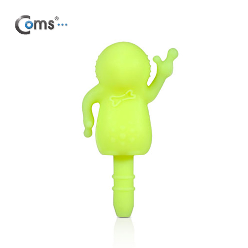 Coms 스마트폰 이어캡, 외계인 캐릭터 (형광색), 야광기능