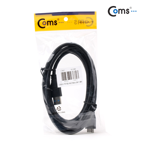 Coms USB 3.0 케이블, AM/Micro USB BM 1.8M/흑색