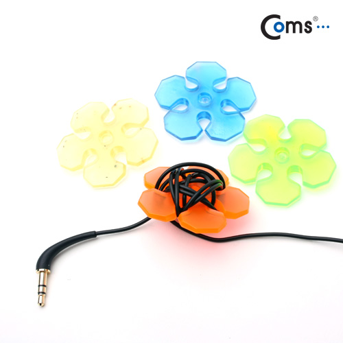 Coms 이어폰 줄감개, 꽃무늬형/4Set