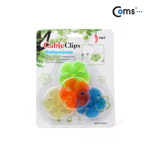 Coms 이어폰 줄감개, 꽃무늬형/4Set