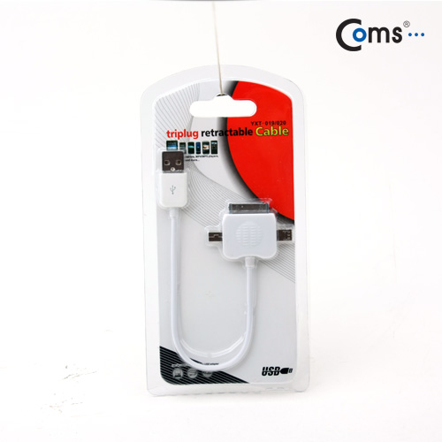 Coms USB 스마트폰 충전케이블(멀티) 20cm 자동감김