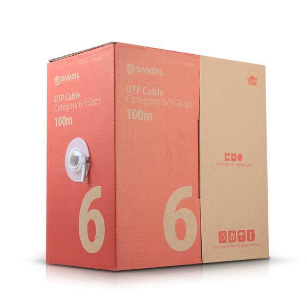 DA-UTP14P1G 100m 다모일 고급형 UTP케이블 단심 기가인터넷 랜선BOX 공사용 제작용 기가케이블 네트워크케이블 인터넷연결용 1G 1000Mbps