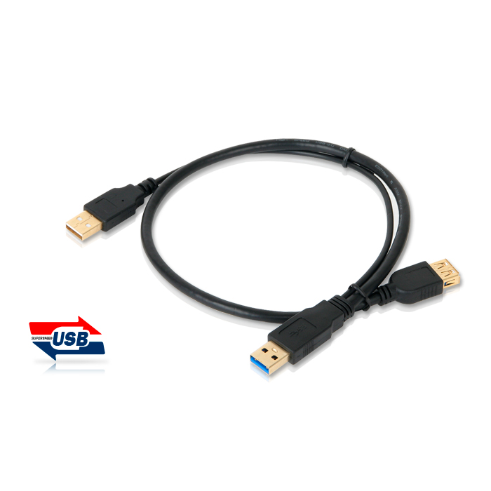 DA-USB3.0A-M/F YG-0.5m USB 3.0 데이터 연장 케이블 (Y형) 0.5m 전원보조 USB케이블