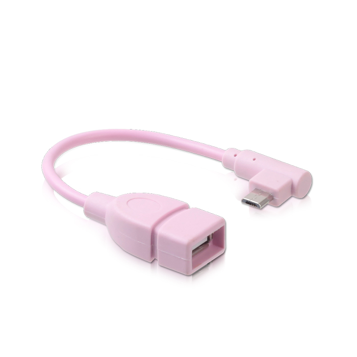 DA-UHDC S2-PINK USB 2.0 OTG 케이블 90도 단자보호 스마트폰 TO USB 키보드 마우스 메모리연결