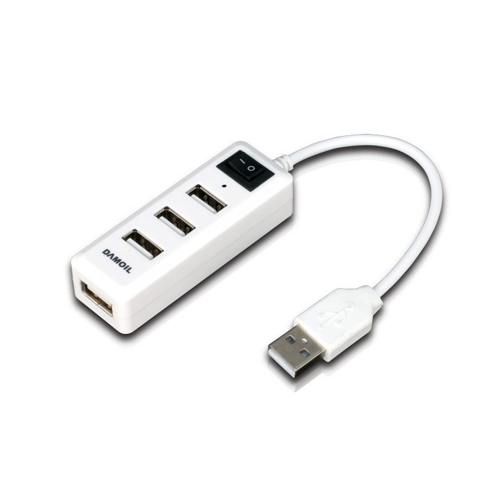DA-USBHUB204 다모일 USB2.0 4포트 USB허브 화이트 (리피터기능내장)