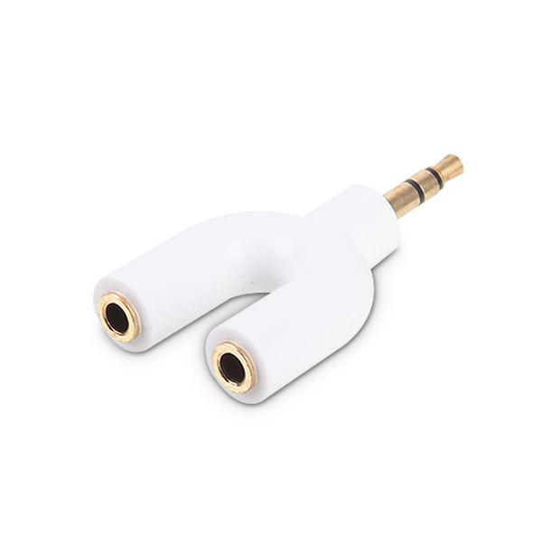 DA-ST Y 1323 (White) 다모일 3극 스테레오  Y 형 젠더 화이트 / 골드도금 스테레오 스피커 이어폰 젠더