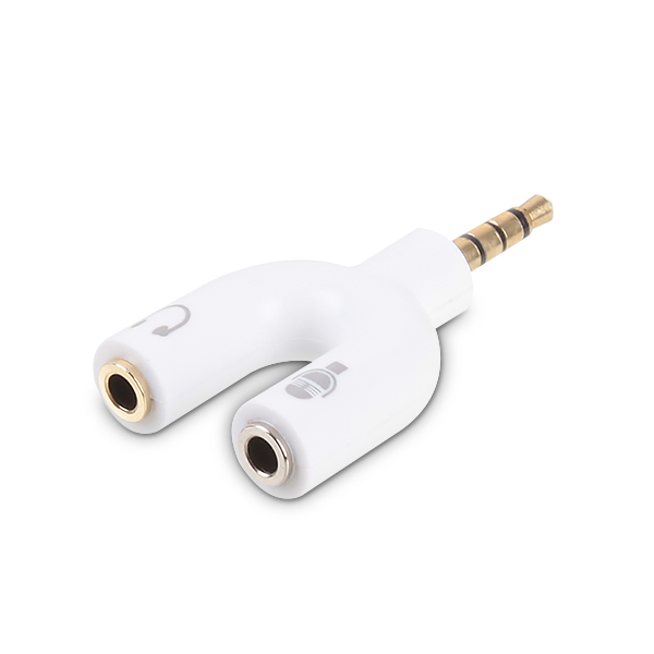 DA-ST Y 1423MH (White) 다모일 4극 스테레오  Y 형 3극변환 젠더 화이트 / 골드도금 스테레오 스피커 마이크 젠더