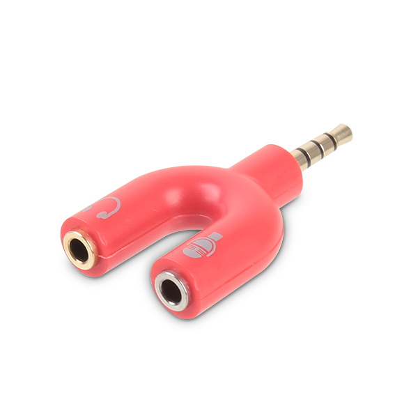 DA-ST Y 1423MH (Red) 다모일 4극 스테레오  Y 형 3극변환 젠더 레드 / 골드도금 스테레오 스피커 마이크 젠더